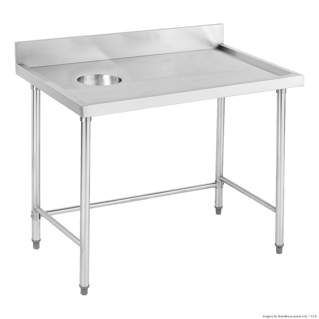 Benches F.E.D. Modular Systems - High Quality Stainless Steel Bench with splashback - SWCB-7-1200R Mattys