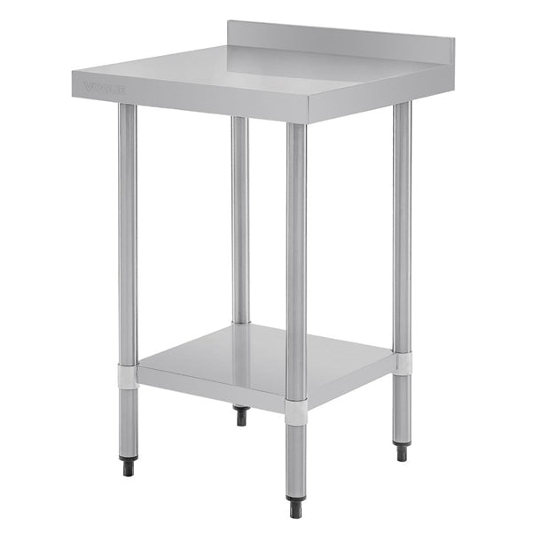 Shelving Vogue Stainless Steel Prep Table with Splashback 600mm - T379 Vogue