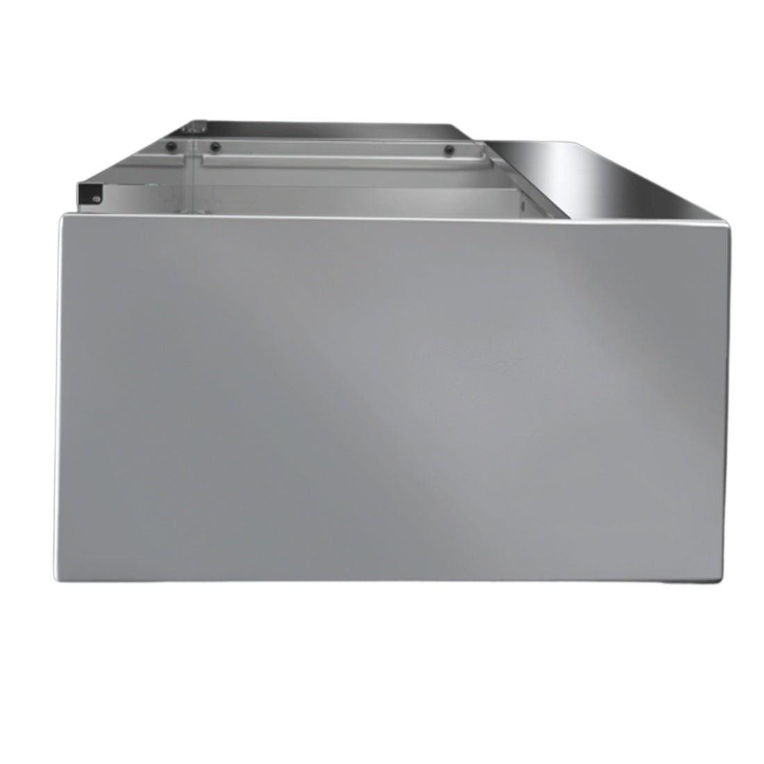 Tecnodom Serie MR80 Black 2000mm Self-serving Deli Display with Storage and Castors - TDMR-0820SELF Tecnodom