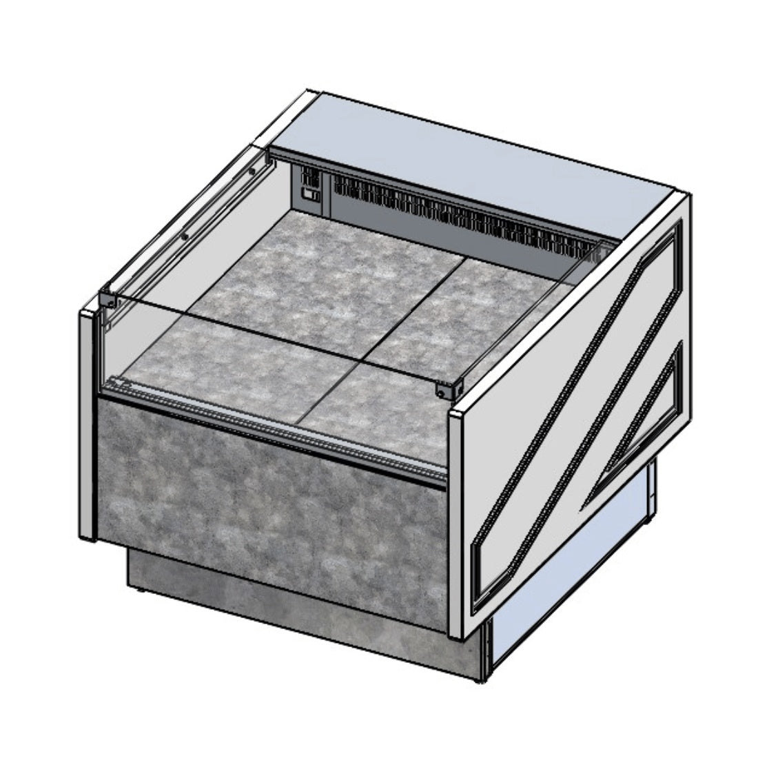 Tecnodom Square Deli, Poultry & Meat Display Add On Units 900mm Depth Storage Surface - TDMR-0910SELF Tecnodom