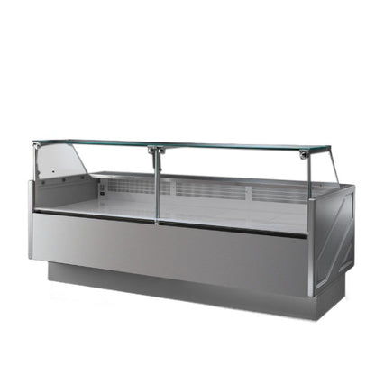 Tecnodom Serie MR9.5 Silver 2480mm Wide Deli Display with Storage and Castors TDMR-0925 Tecnodom