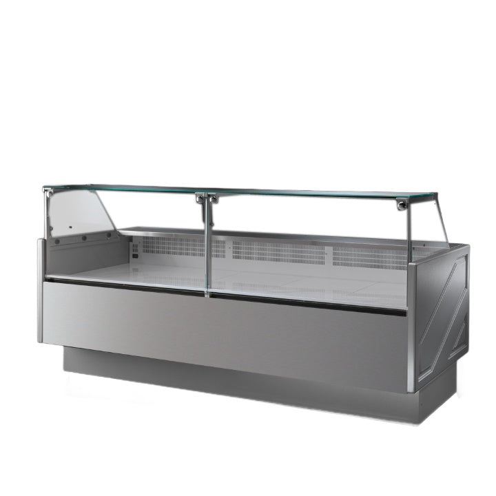 Tecnodom Serie MR9.5 Silver 2480mm Wide Deli Display with Storage and Castors TDMR-0925 Tecnodom