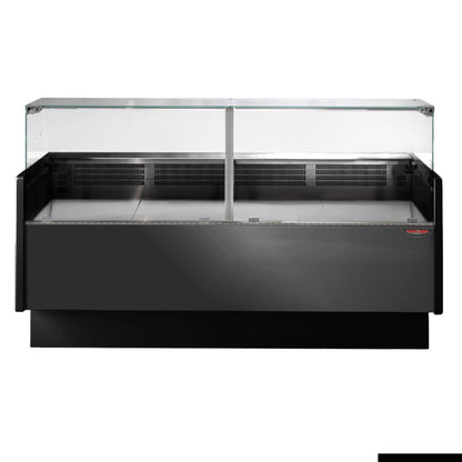 Deli Displays F.E.D Tecnodom-TDMR-0820B Serie MR80 Black 2000mm Wide Deli Display with Storage and Castors - TDMR-0820B Mattys