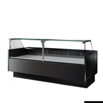 Deli Displays F.E.D Tecnodom-TDMR-0825B Serie MR80 Black 2480mm Wide Deli Display with Storage and Castors - TDMR-0825B Mattys