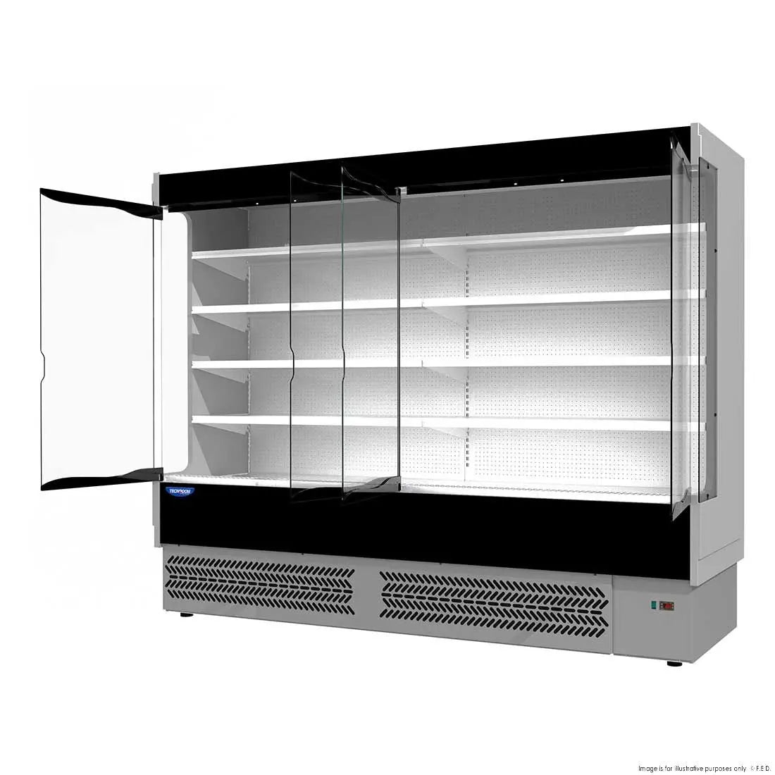F.E.D. TECNODOM BY FHE TDVB80-CA-250 Vulcano Supermarket 4 Door Open Display Mattys