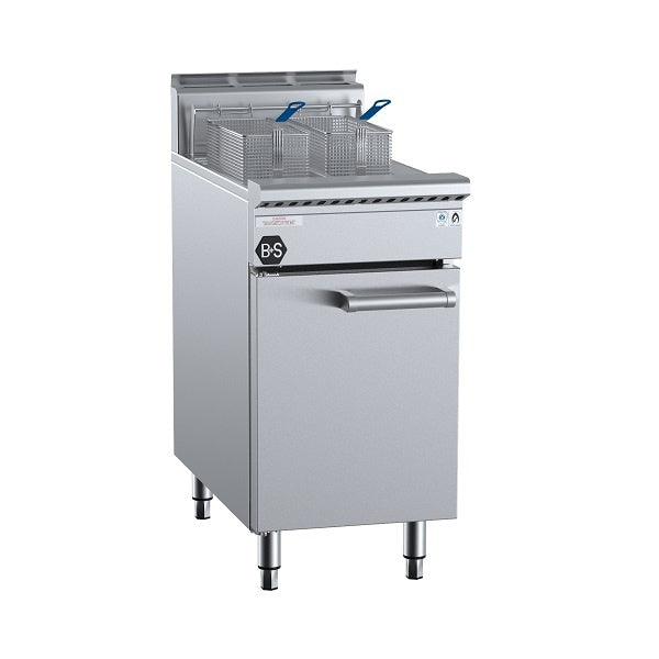 B+S Black TF-451S Gas Split Pan Turbo Fryer Mattys