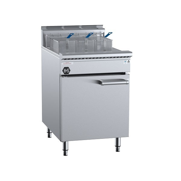 B+S Black TF-601 Gas Single Pan Turbo Fryer - 3 Baskets Mattys
