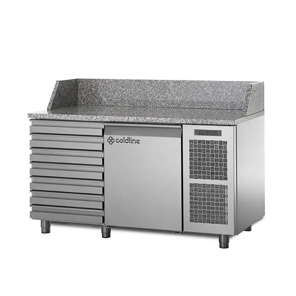 Coldline TZ09/1MC - 1 Door 7 Drawers Prep Bench - With Top Mattys