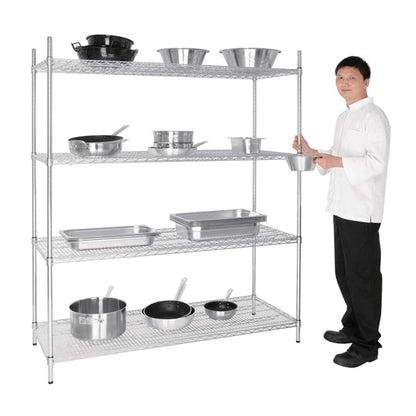 Shelving Vogue 4 Tier Wire Shelving Kit 1525x610mm - U258 Vogue