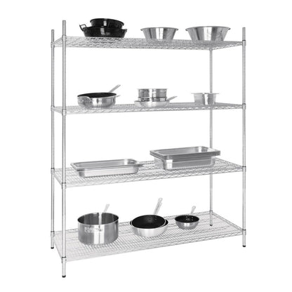 Shelving Vogue 4 Tier Wire Shelving Kit 1525x610mm - U258 Vogue
