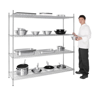 Shelving Vogue 4 Tier Wire Shelving Kit 1830x610mm - U259 Vogue