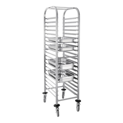 Stainless Steel & Shelving Vogue Gastronorm Racking Trolley 20 Level - U376 Vogue