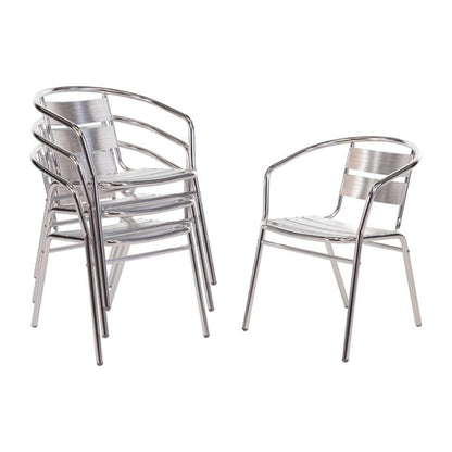 Cleaning Products Bolero Aluminium Stacking Chairs 735mm Pack of 4 - U419 Bolero