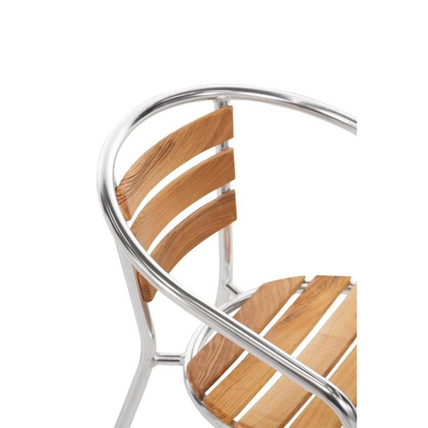 Cleaning Products Bolero Aluminium & Ash Chairs (Pack of 4) - U421 Bolero