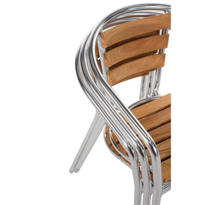 Cleaning Products Bolero Aluminium & Ash Chairs (Pack of 4) - U421 Bolero