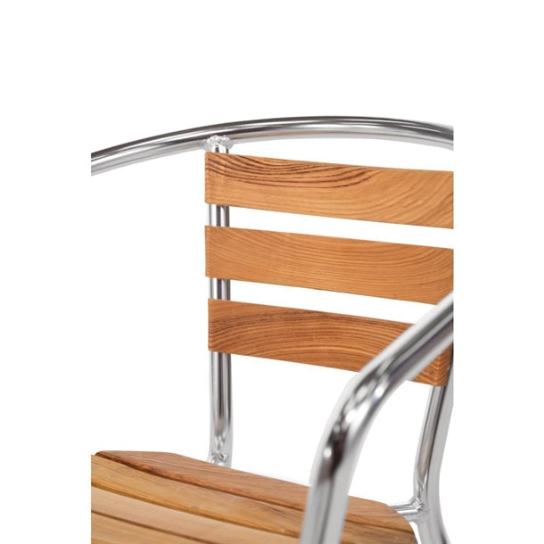 Cleaning Products Bolero Aluminium & Ash Chairs (Pack of 4) - U421 Bolero