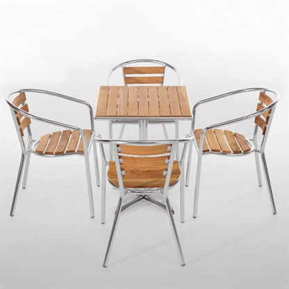 Cleaning Products Bolero Aluminium & Ash Chairs (Pack of 4) - U421 Bolero