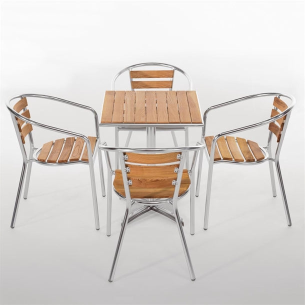 Cleaning Products Bolero Aluminium & Ash Chairs (Pack of 4) - U421 Bolero