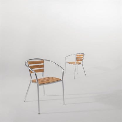 Cleaning Products Bolero Aluminium & Ash Chairs (Pack of 4) - U421 Bolero