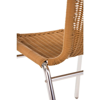 Cleaning Products Bolero Natural Wicker Chair with Aluminium Frame (Pack 4) - U422 Bolero