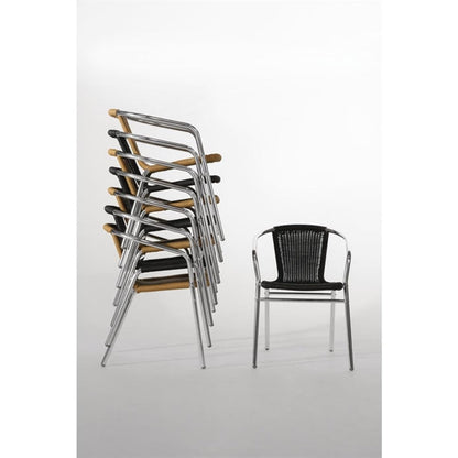 Cleaning Products Bolero Natural Wicker Chair with Aluminium Frame (Pack 4) - U422 Bolero