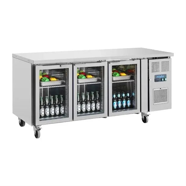 Polar U-Series Three Glass Door Counter Fridge UA024-A Mattys