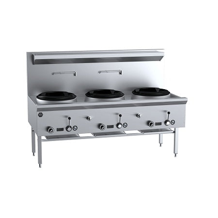 K+ UFWWK-3 Gas Three Hole Waterless Wok Table Mattys