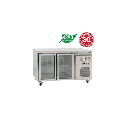 EXQUISITE USC260G Two Glass Door Underbench Fridge Mattys