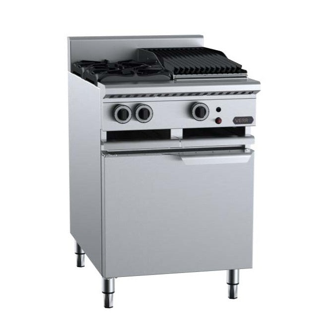 B+S Verro VBT-SB2-CBR3 Gas Combination Two Open Burners & 300mm Char Broiler Mattys