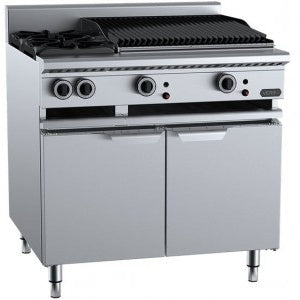 Verro Combination Tops Two Open Burners & 600mm Char Broiler Bench Mounted VBT-SB2-CBR6BM Mattys