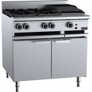 Verro Combination Tops Four Open Burners & 300mm Char Broiler Bench Mounted VBT-SB4-CBR3BM Mattys