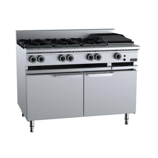 B+S Verro VBT-SB6-CBR3 Gas Combination Six Open Burners & 300mm Char Broiler Mattys