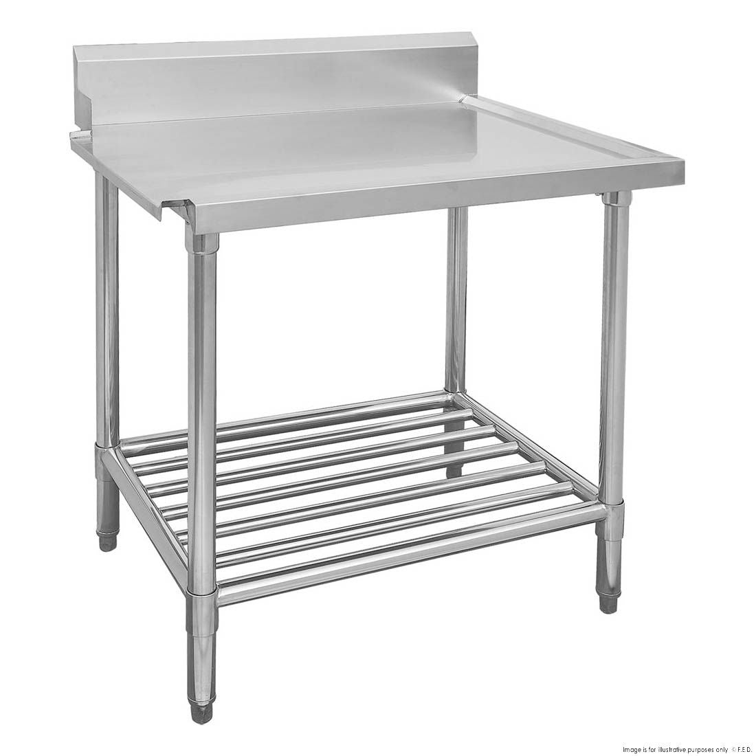 F.E.D. Modular systems WBBD7-1500L/A All Stainless Steel Dishwasher Bench Left Outlet Mattys