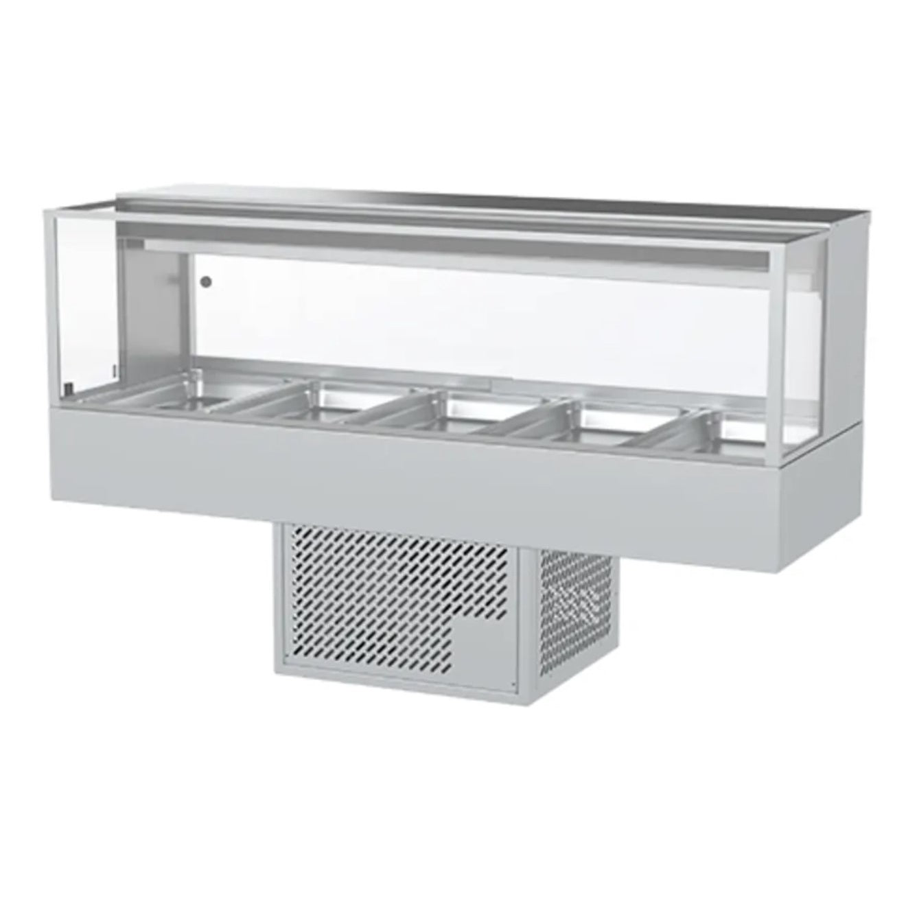 Woodson WR.CFSQ25 Square Glass Cold Food Display - 5 Bays Mattys