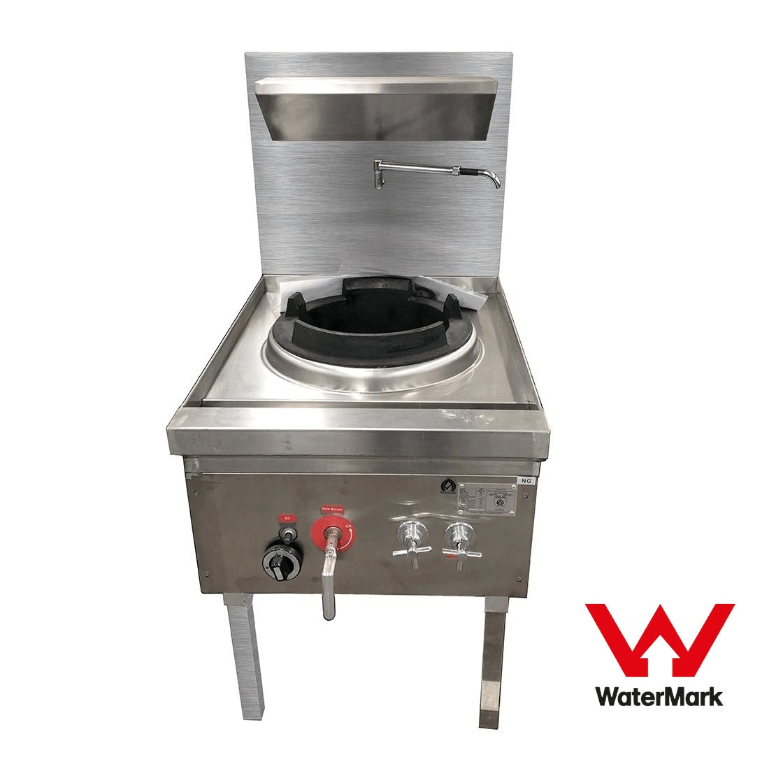Gasmax Stainless Steel Waterless Nature Gas Single Wok Chimney Burner - WW-1NC Gasmax