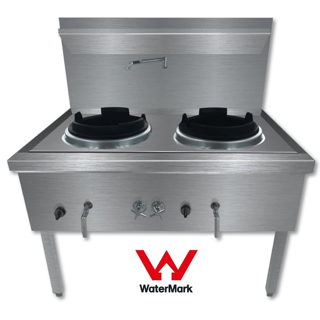 Gasmax Stainless Steel Waterless LPG Double Wok Chimney Burner - WW-2LC Gasmax