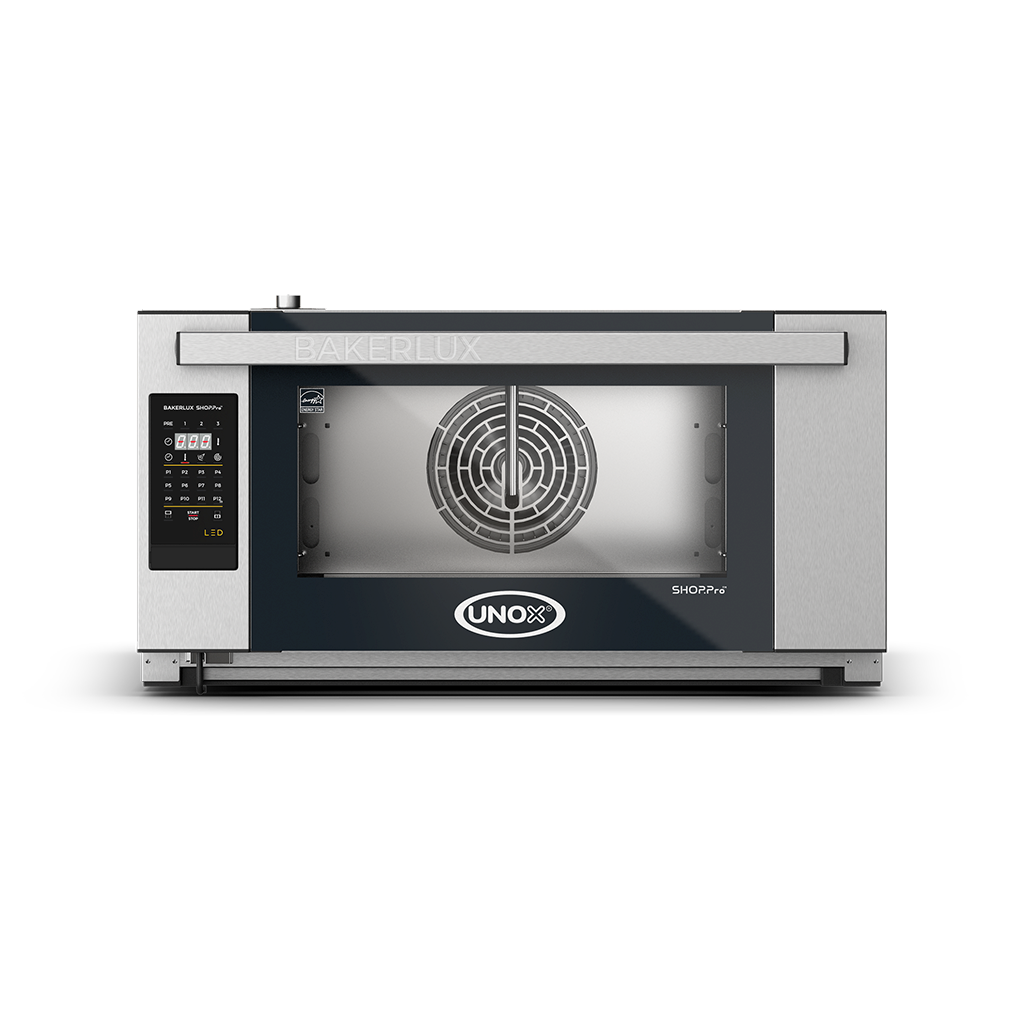 UNOX BAKERLUX SHOP.Pro LED Elena.Matic Electric 3 trays (XEFR-03EU-ELDV) — a commercial bakery oven for retail and foodservice, supplied by Matty's.