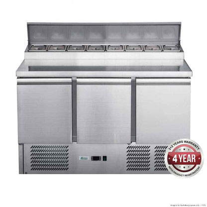F.E.D. FED-X Three Door Salad Prep Fridge - XGNS1300D Mattys