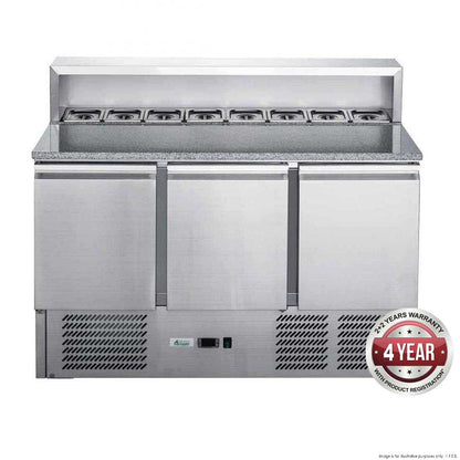 F.E.D. FED-X Three Door Salad Prep Fridge with Marble - XGNS1300E Mattys