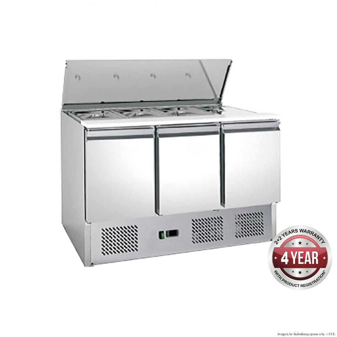 F.E.D. FED-X Three Door Salad Prep Fridge - XGNS1300S Mattys