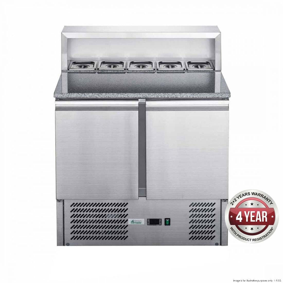 F.E.D. FED-X Two Door Salad Prep Fridge with Marble - XGNS900E Mattys