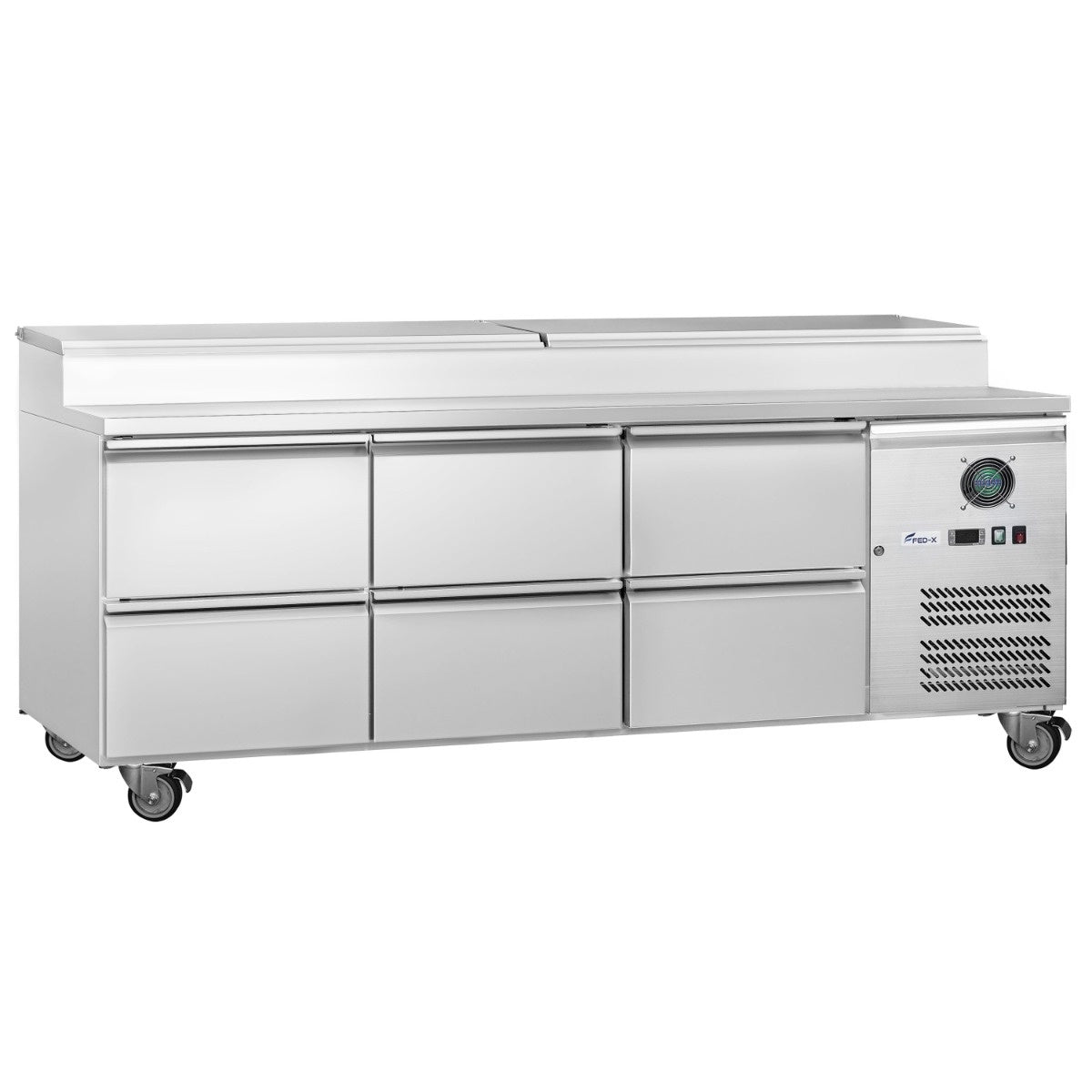 FED-X Six Drawer Salad Prep Fridge - XSS7C18S3V-6D FED-X
