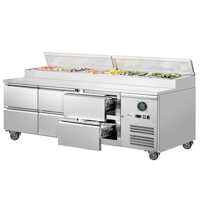 FED-X Six Drawer Salad Prep Fridge - XSS7C18S3V-6D FED-X