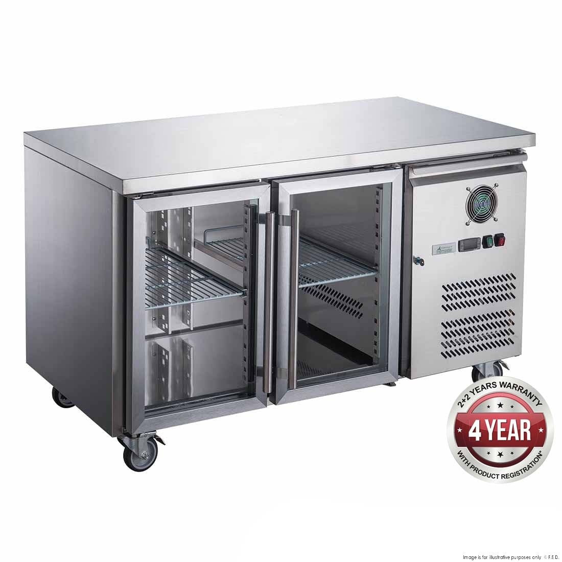 F.E.D. XUB6C13G2V FED-X Two Glass Door Bench Fridge Mattys