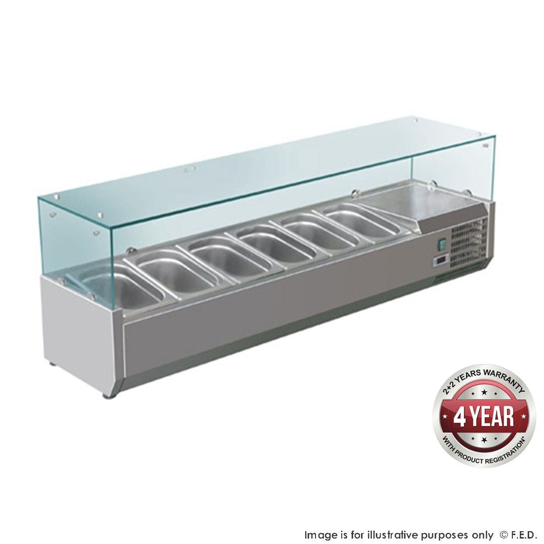 Refrigeration F.E.D. FEDX  Flat Glass Salad Bench  XVRX1500/380 Mattys