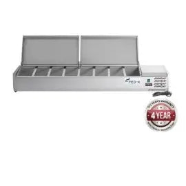 Refrigeration F.E.D. FEDX  Salad Bench with Stainless Steel Lids  XVRX1800/380S Mattys