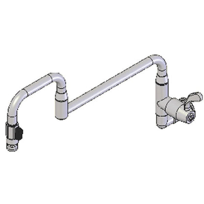 Dishwashing Yellow Tapware Wall Mount Pot & Kettle Filling Faucet Double Jinted With Spout On-Off Control 457mm Swing Arm - Y2047 Mattys