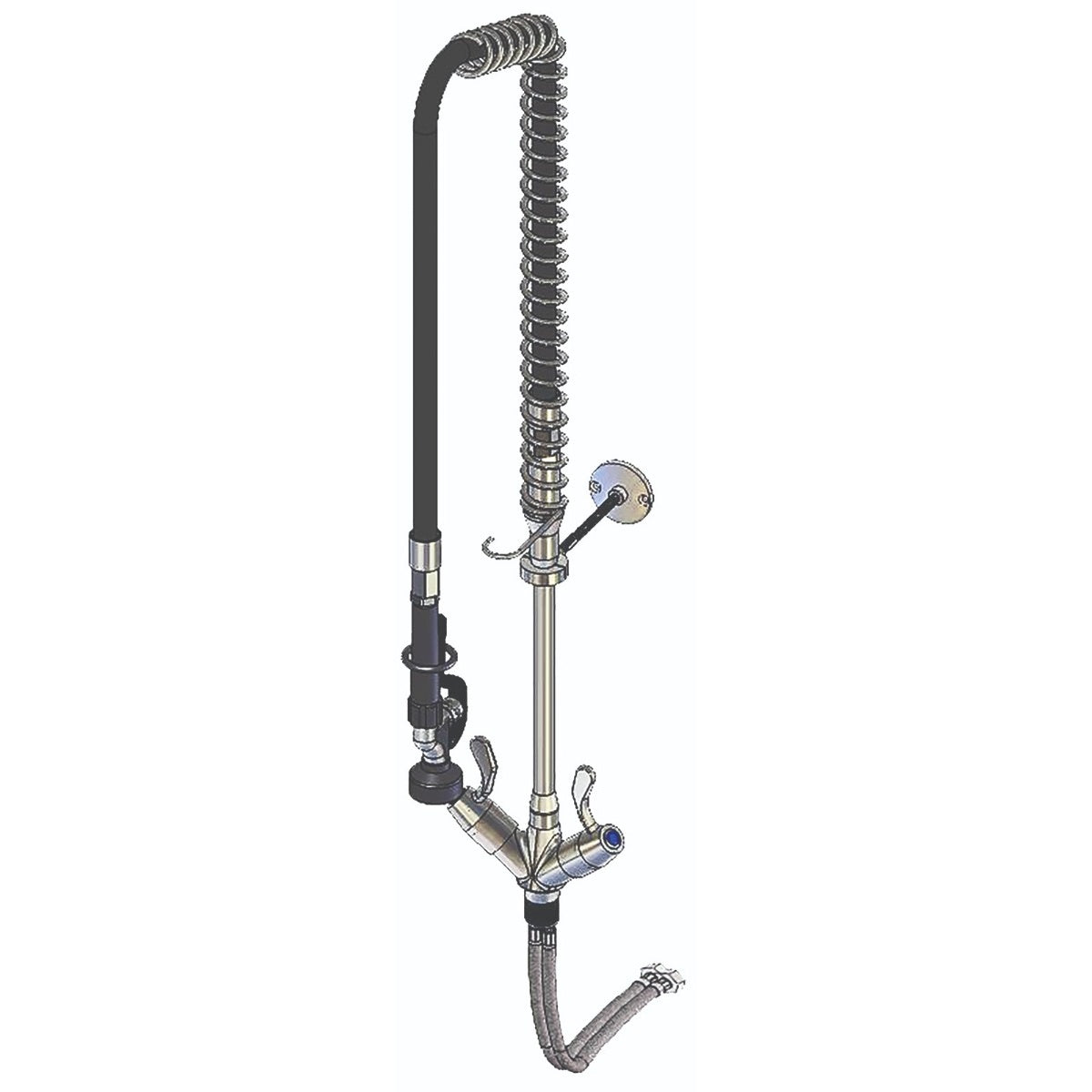 Yellow Tapware YH041 Deck Mount Pre Rinse Assembly with Y729 Gun – Overall Height 980mm Mattys