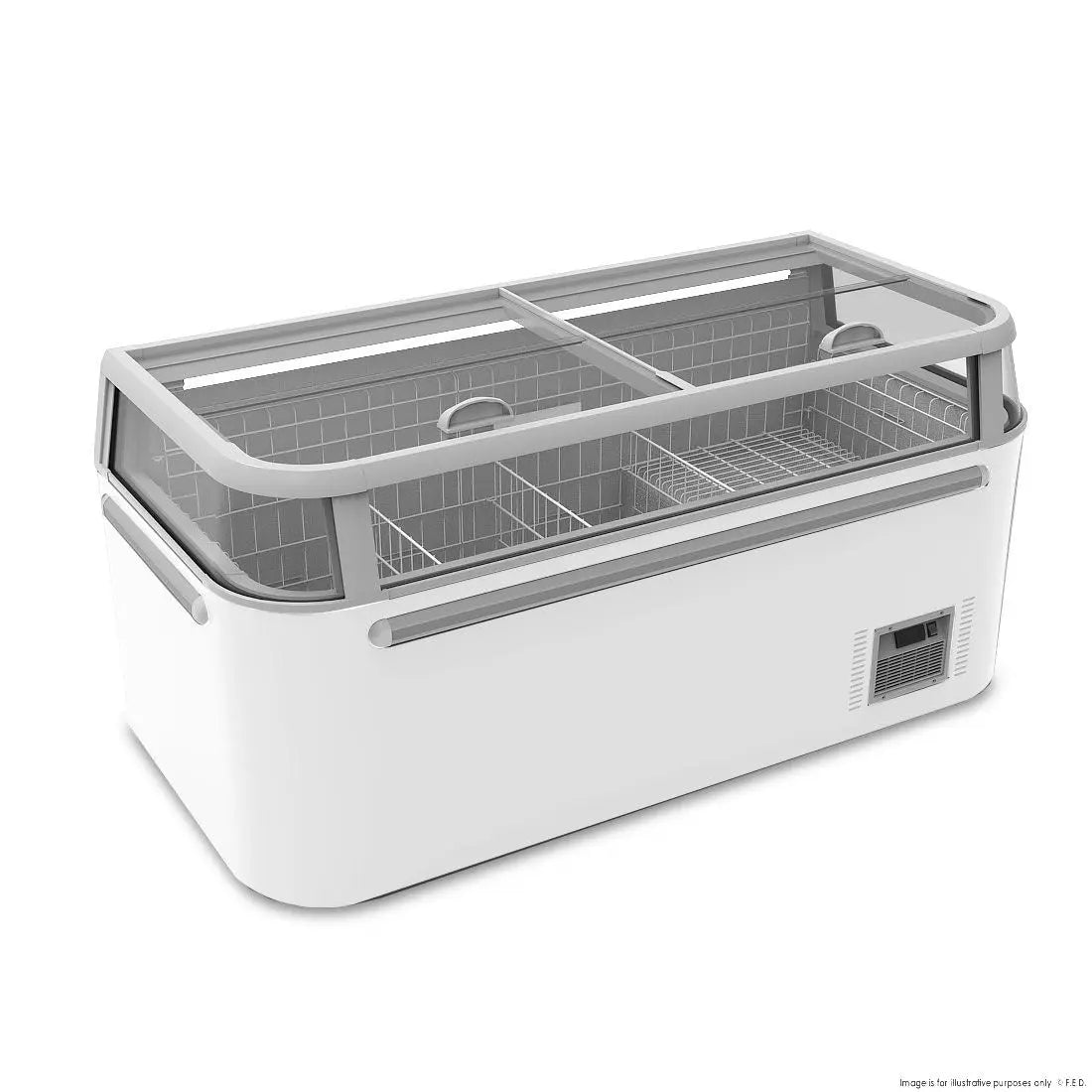 F.E.D. Thermaster ZCD-E185G 745L Supermarket Island Freezer with Glass Sliding Lids Mattys