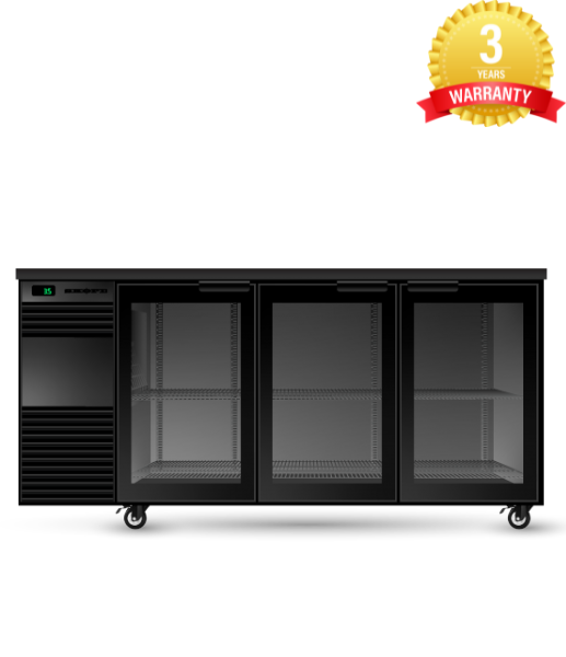 SKOPE BackBar 3 Glass Swing Door Fridge BB.3.GSW - Black SKOPE